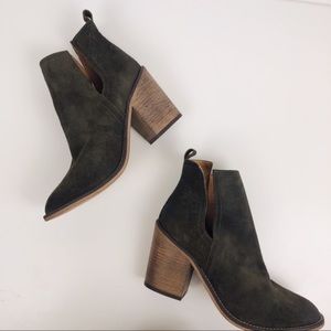 Rebels Green Suede cutout block heel boots 9/40